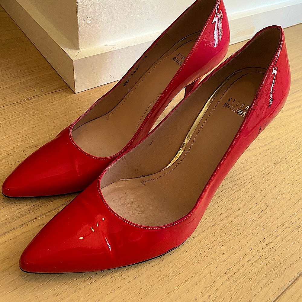 VINTAGE Stuart Weitzman Patent Leather Red/Pink Ombre Pumps (Size 10M)